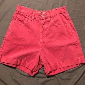 Pink vintage high rise shorts guess